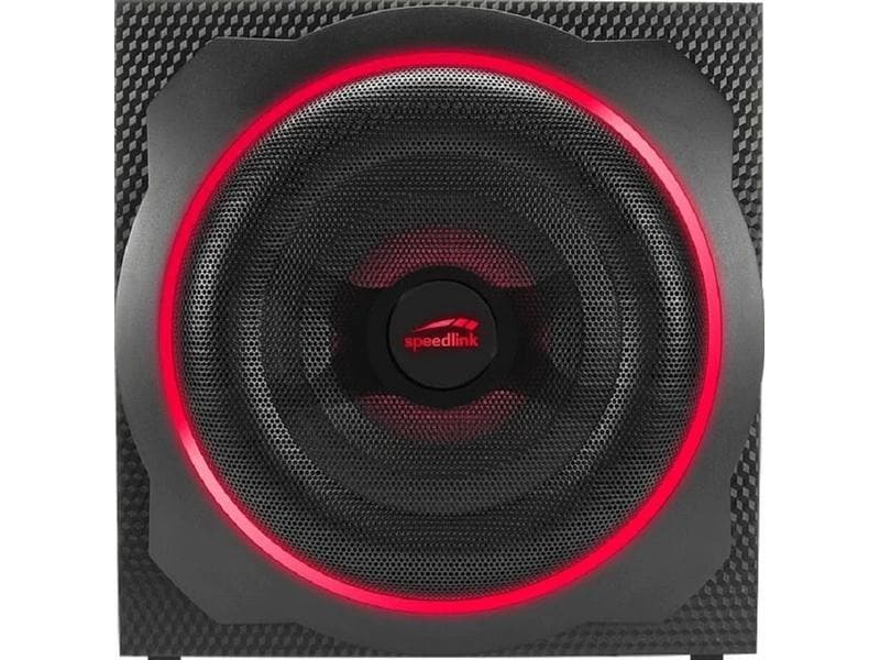Speedlink PC-Lautsprecher Gravity Carbon RGB 2.1 Leistungsstarkes 2.1-Lautsprecherset mit anpassbarer RGB-Beleuchtung