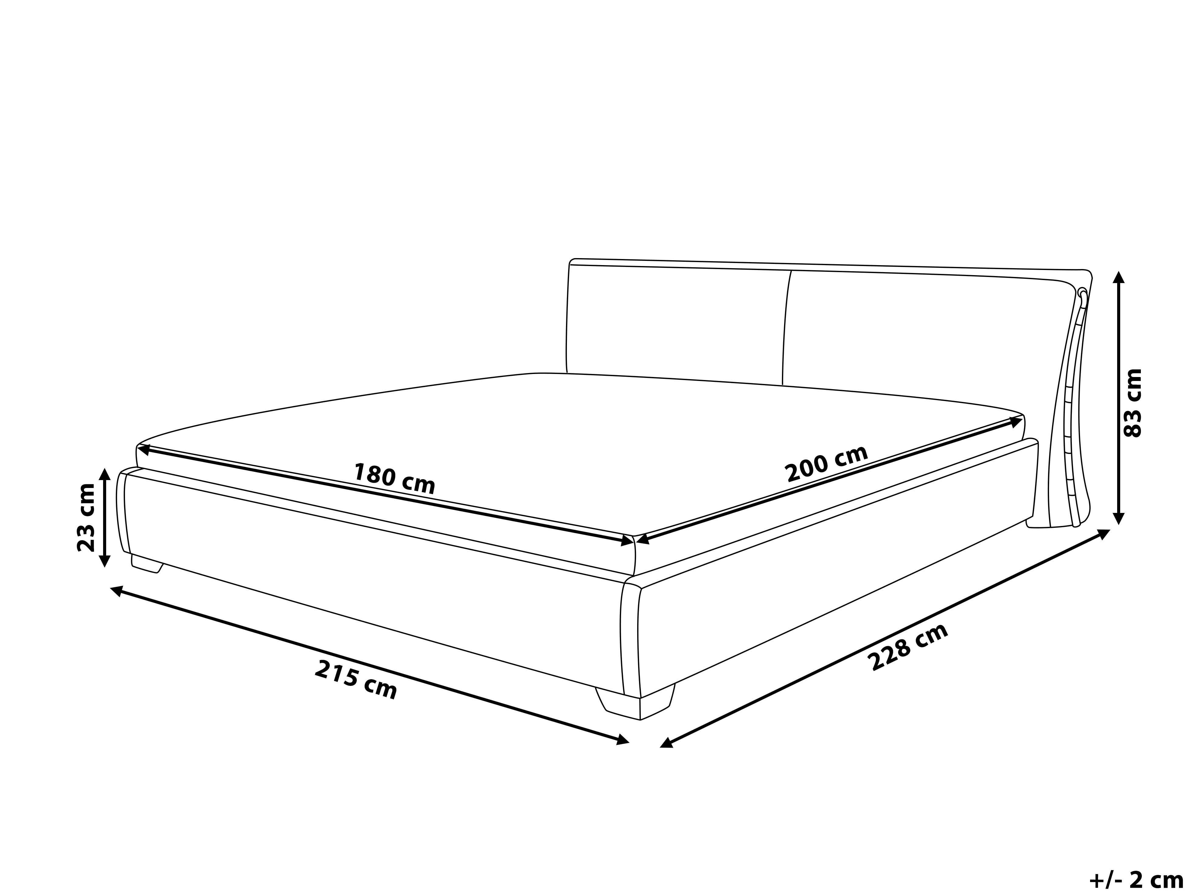 Bed Leer PARIS 180 x 200 cm Goud