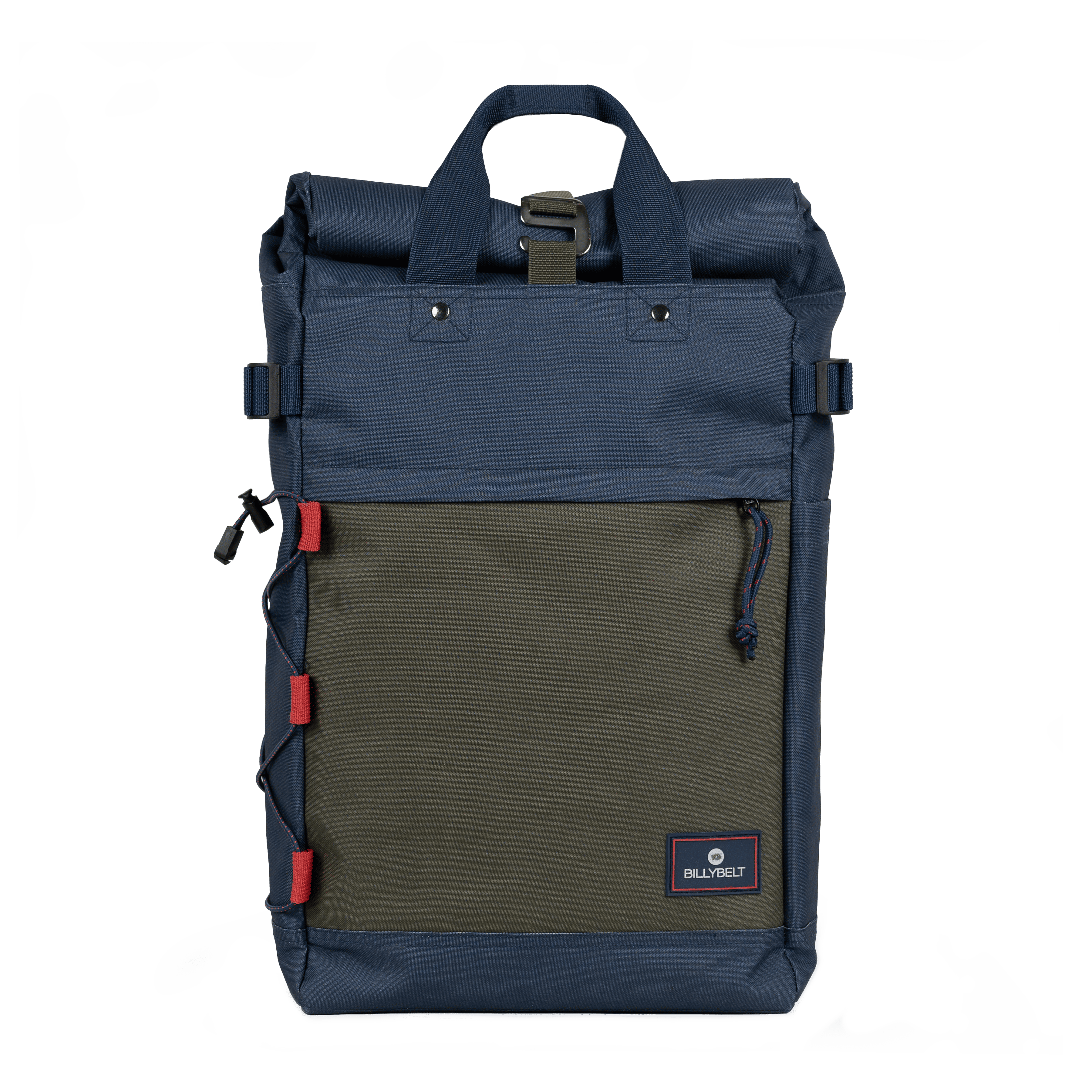 MARINE ET KAKI - Sac à dos en polyester recyclé rolltop | Bleu