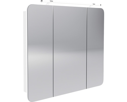 LED spiegelkast FACKELMANN Milano 90x78x15,5 cm wit 3 deuren