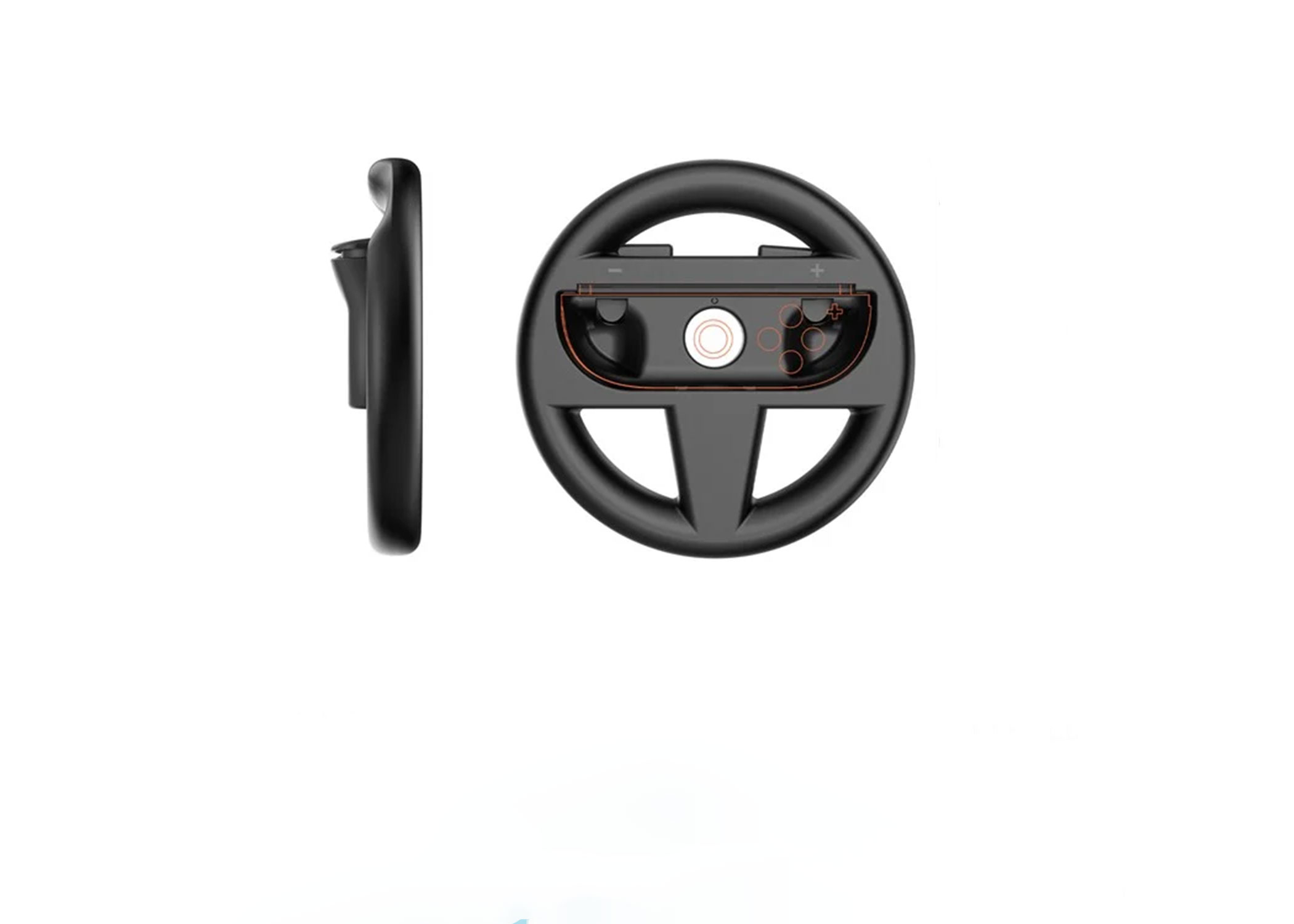 (2er Set) Lenkrad Controller Griff Gamepad kompatibel mit Nintendo Switch 2 / Joy-Con / Rennspiel Zubehör - Schwarz