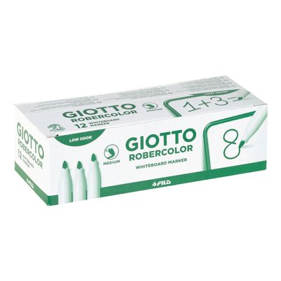 GIOTTO ROBERCOLOR - 12 Feutres tableau blanc - pointe ogive medium 4mm vert