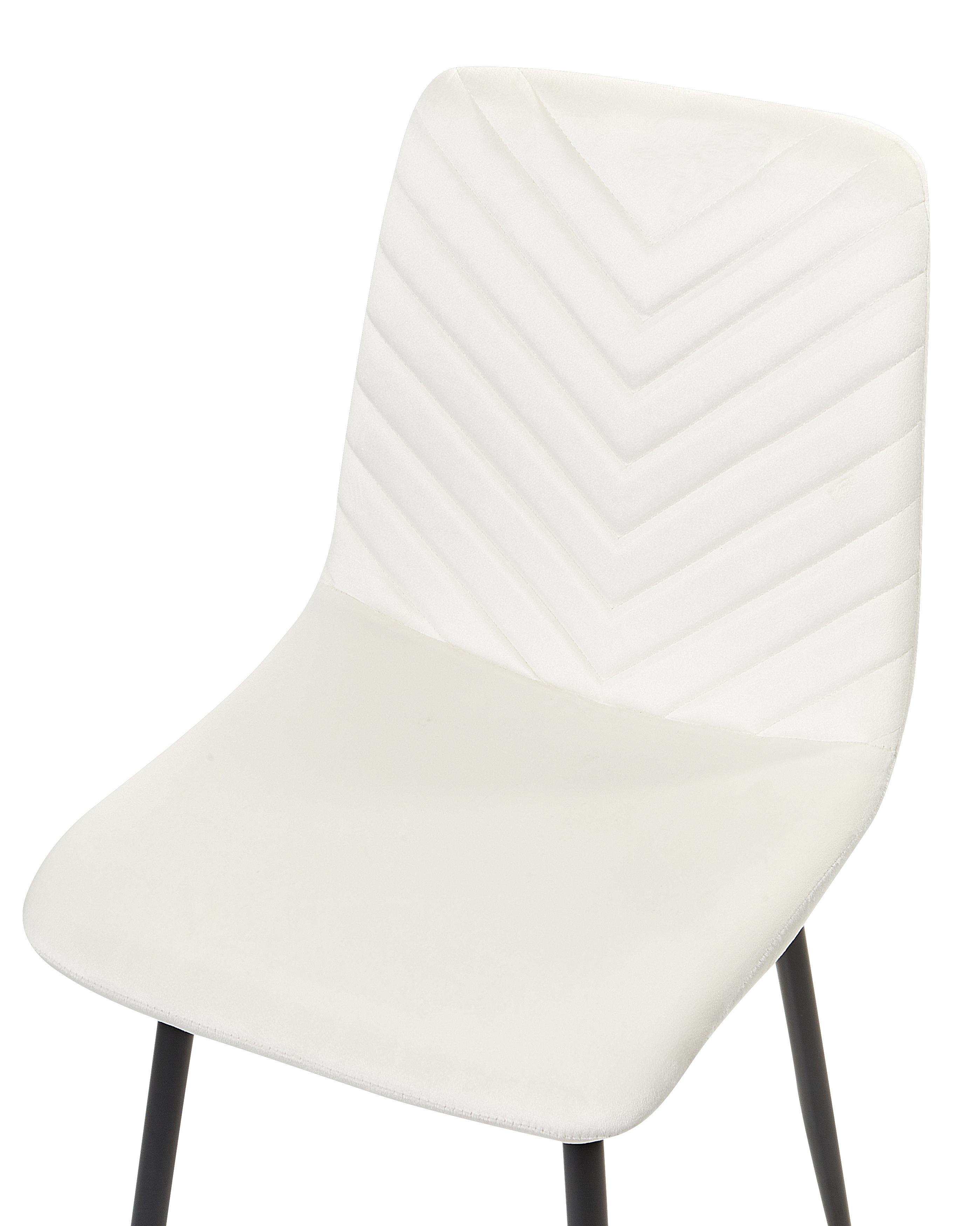 Set van 4 eetkamerstoelen HAVRE Fluweel Gebroken wit
