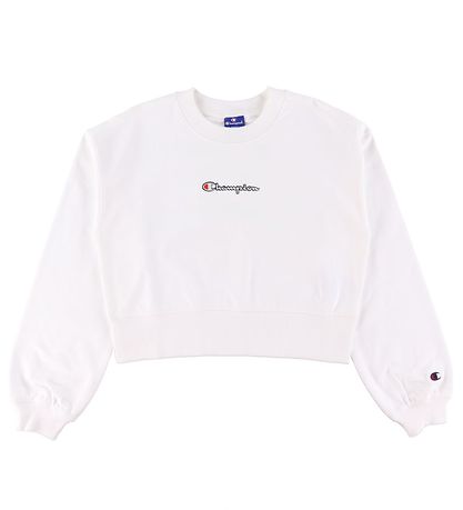 Champion Fashion Sweatshirt - Cropped - Weiß m. Logo