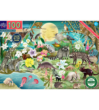 Eeboo Puzzlespiel - 100 Teile - Fluoreszierend Nächtlich