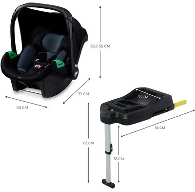 Kinderkraft MINK PRO i-Size Babybilstol inkl MINK FX Base, Black