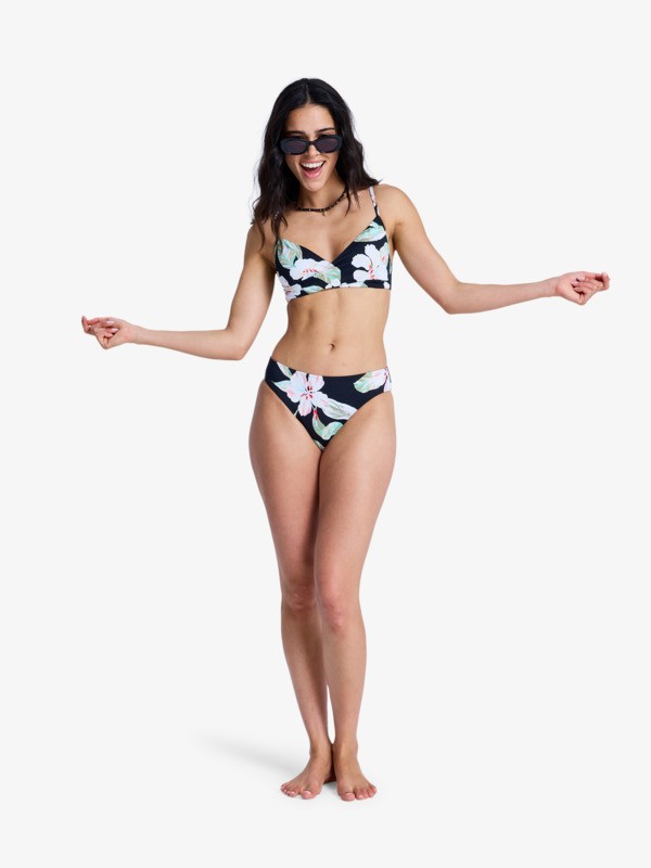 Printed Essentials Wrap Bra Haut de bikini bralette Noir Femme