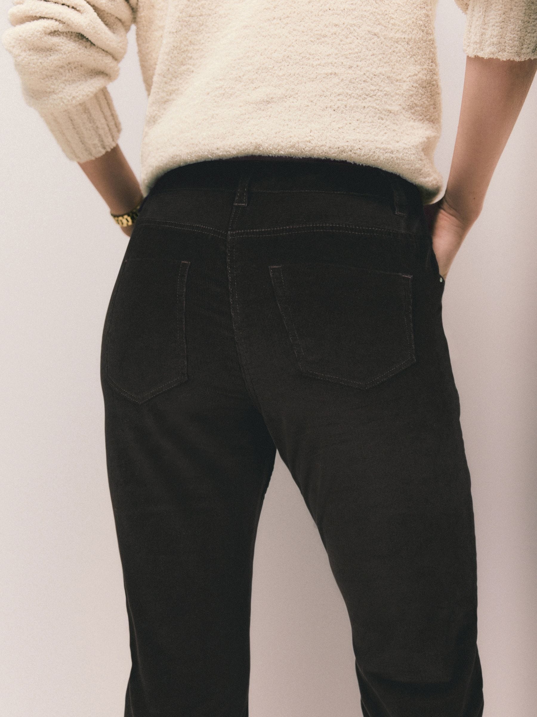 Chocoladebruin - Corduroy boot cut broek