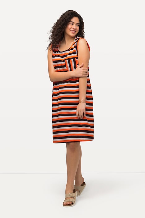 Sweatkleid, A-Linie, Taschen, Rundhals, ärmellos
