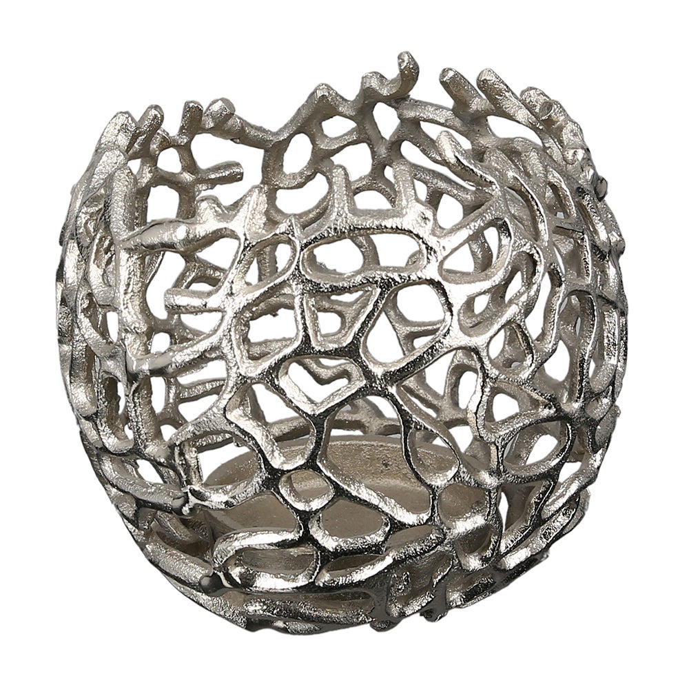 GILDE waxinelichthouder, 14 cm hoog, zilverkleurig aluminium