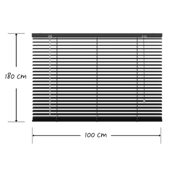 KARWEI aluminium jaloezie 25 mm matzwart (kleurnr. 320) 100x180 cm (bxh)