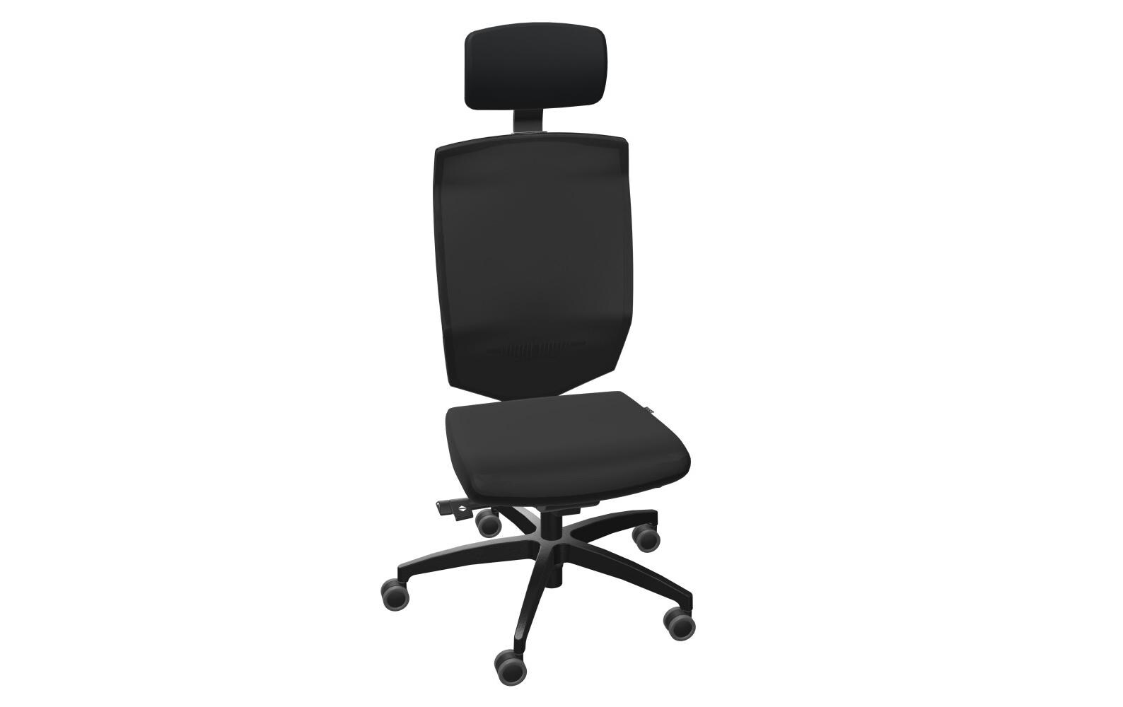 Bürostuhl ST 6795 mit Polsterrücken, Schwarz<br>Schreibtischstuhl für Büro und Homeoffice