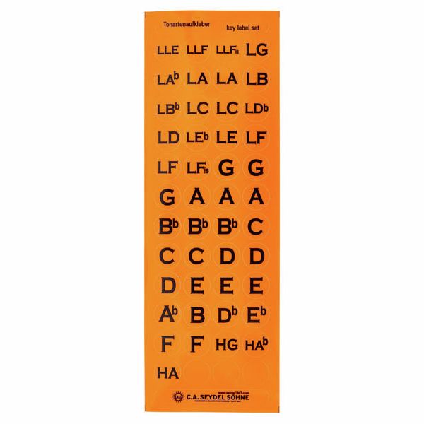 C.A. Seydel Söhne Key label set for coverplates