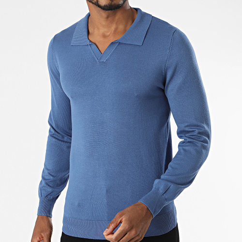 Polo Manches Longues Bleu