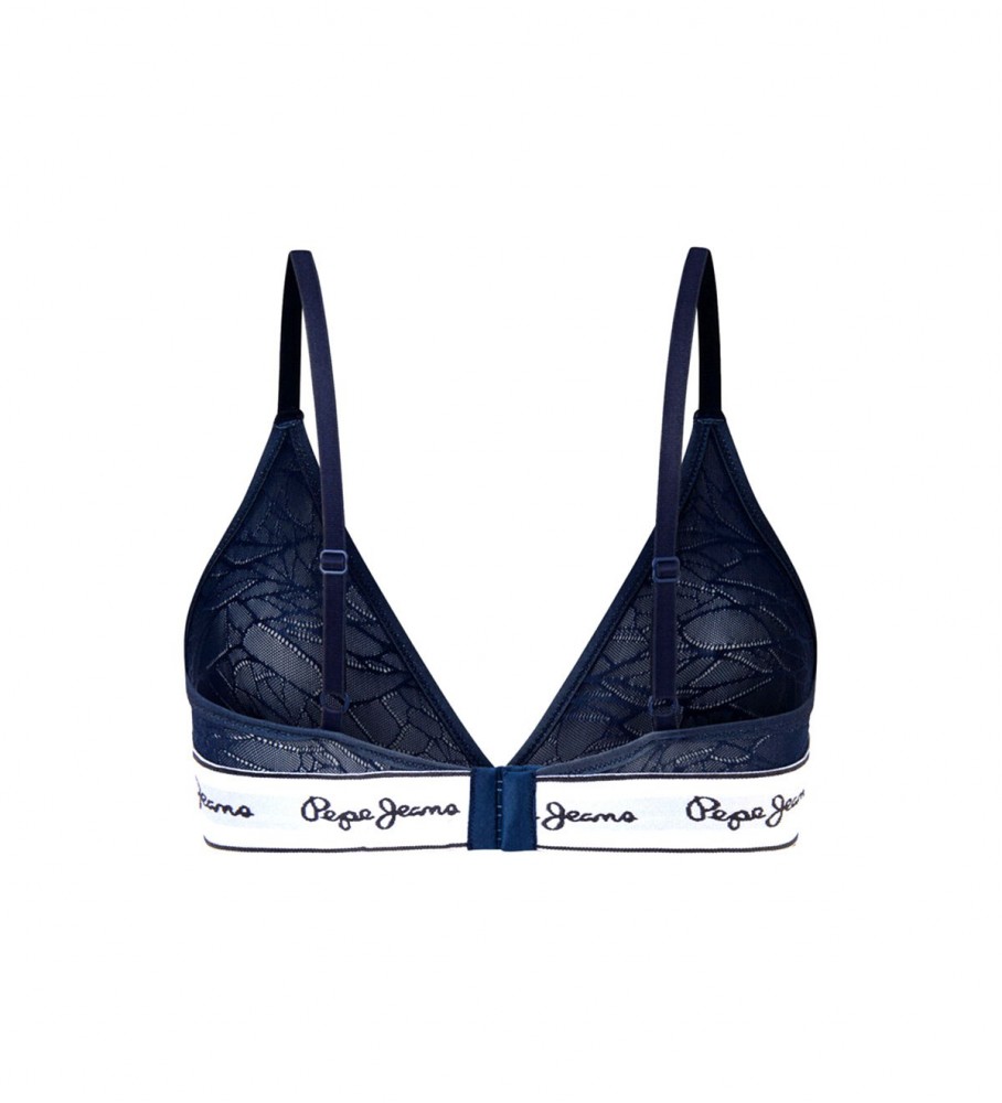 Sutiã Pepe Jeans em tela semitransparente azul marinho