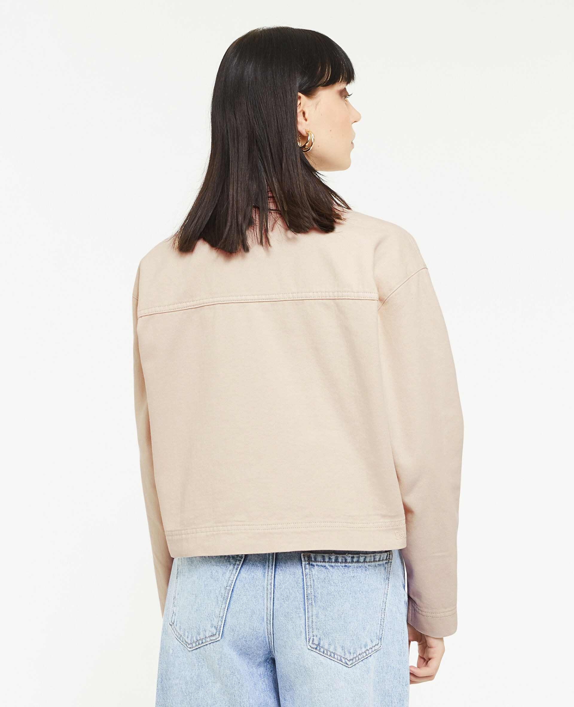 Veste courte avec boutons métalliques - Beige