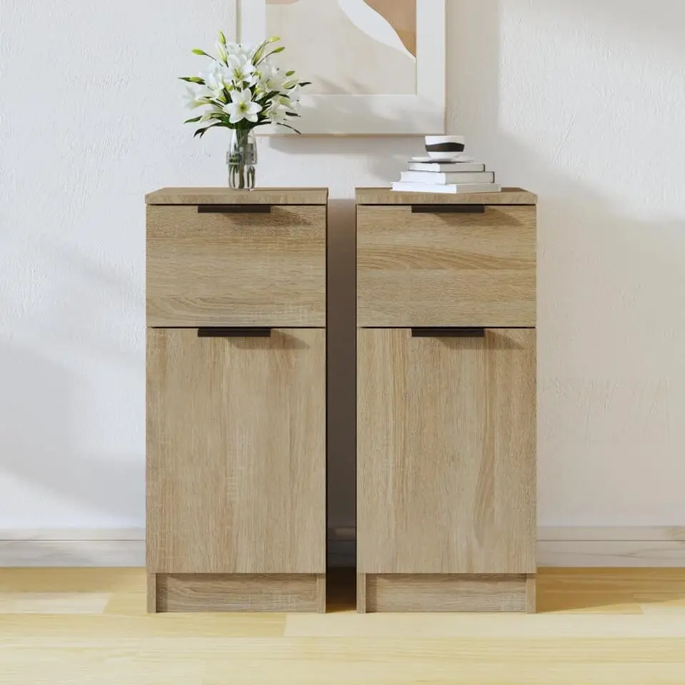vidaXL - Dressoir - Bruin - Bewerkt hout - 2 stuks