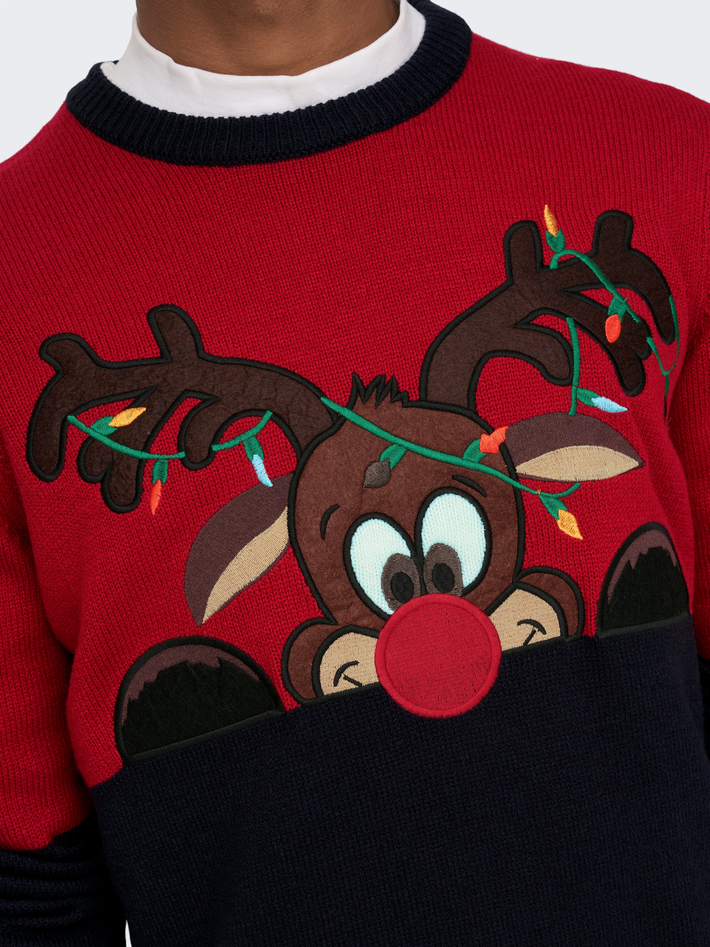 ONLY & SONS Weihnachtspullover , mit Bündchen an Ärmel und Saum