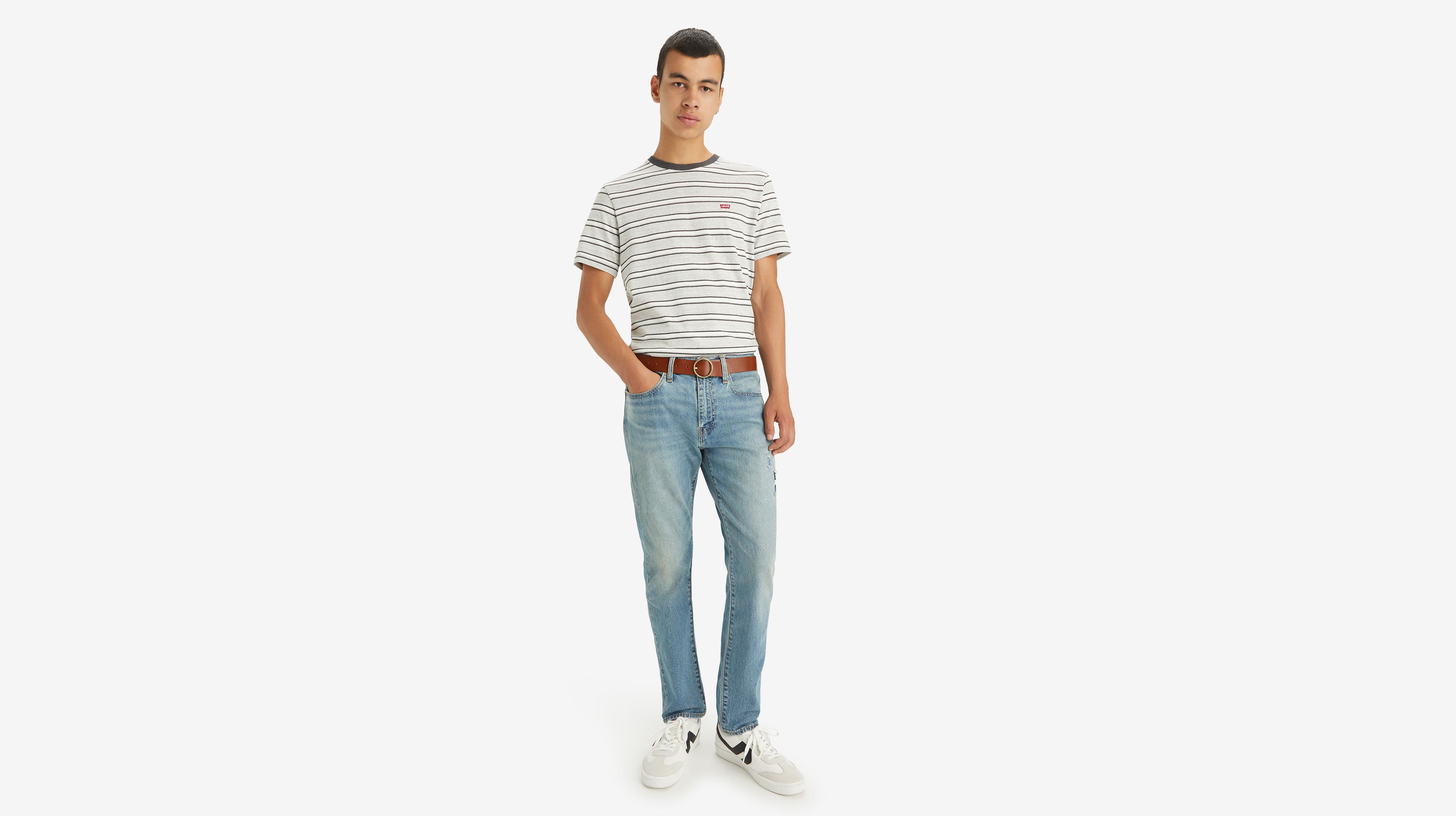 Jean 502™ fuselé lisière selvedge - Around The Block Destructed Selvedge - Bleu