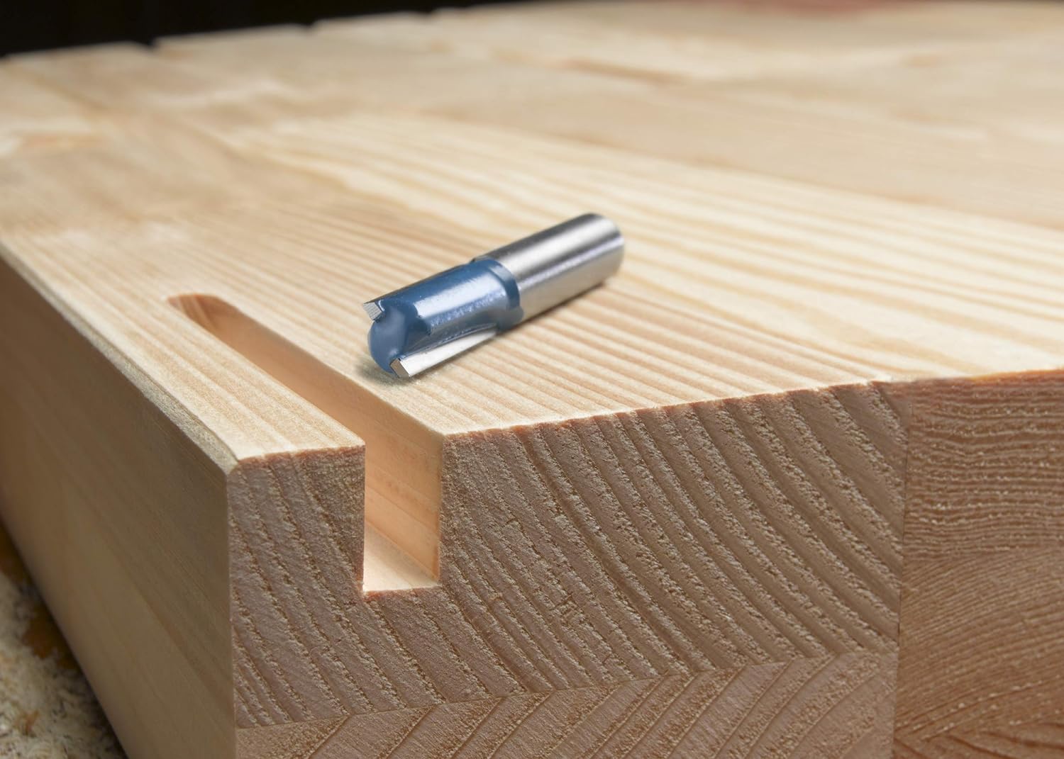 kwb HM sleuffrees Professional (voor hout, Ø 6 mm, werklengte 20 mm, schacht 8 mm, geschikt voor alle gangbare handfreesmachines), blauw/grijs