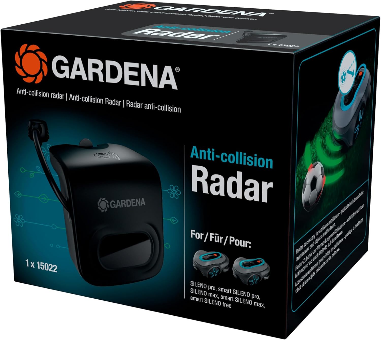 Gardena Antikollisions-Radar für smart SILENO Mähroboter, kompatibel mit pro, max und free Modellen, verhindert Kollisionen, einfache werkzeugfreie Montage, schützt Mäher und Garten (15022-20)
