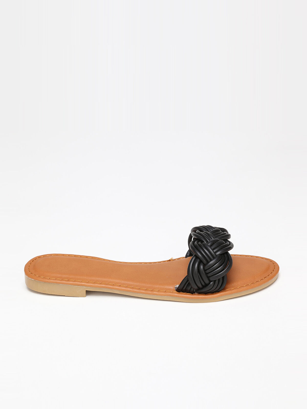 Mules à bride tressée- Noir