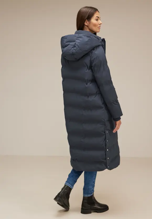 Langer Wintermantel - gravity blue