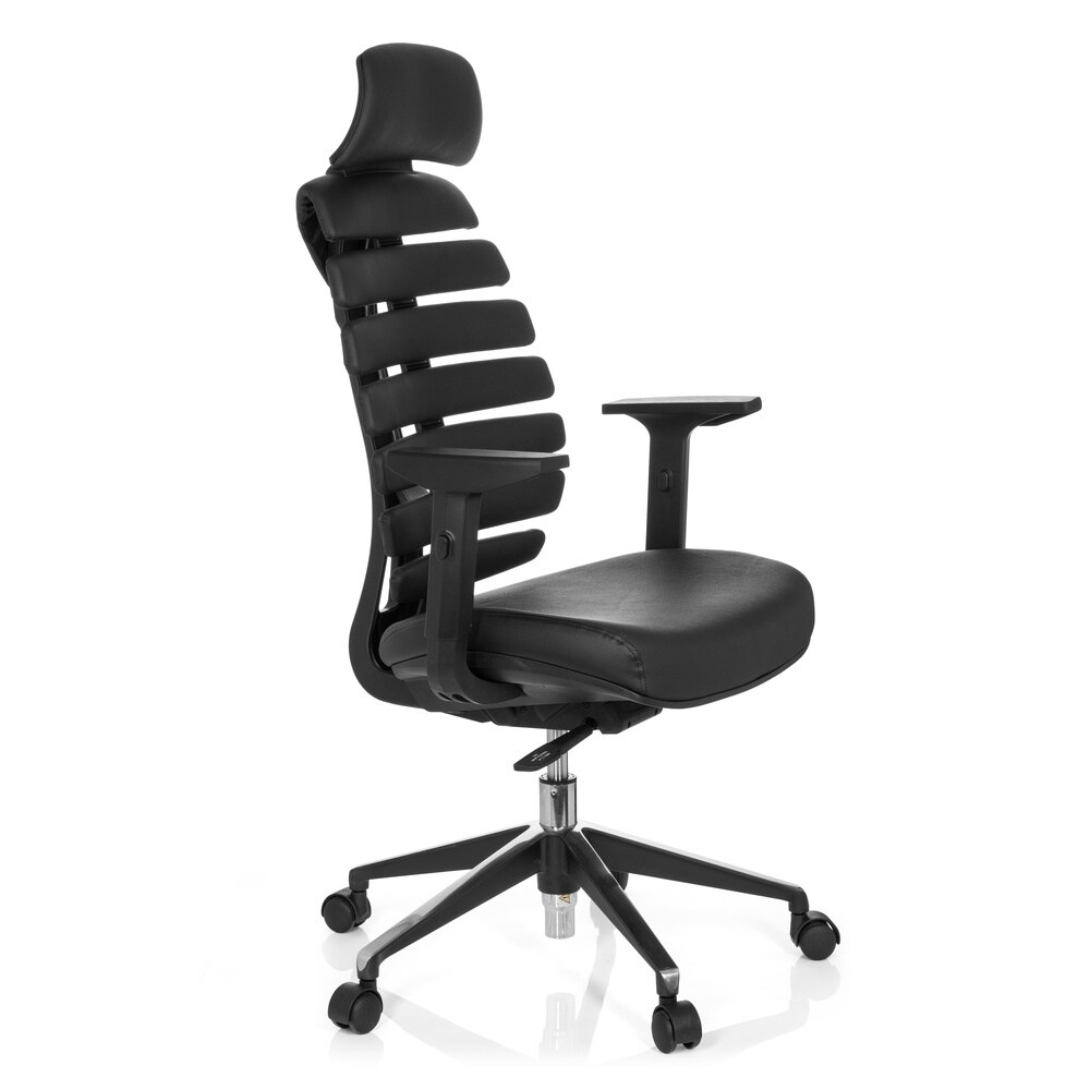 Profi Bürostuhl ERGO LINE II PRO Leder mit Armlehnen (höhenverstellbar) hjh OFFICE
