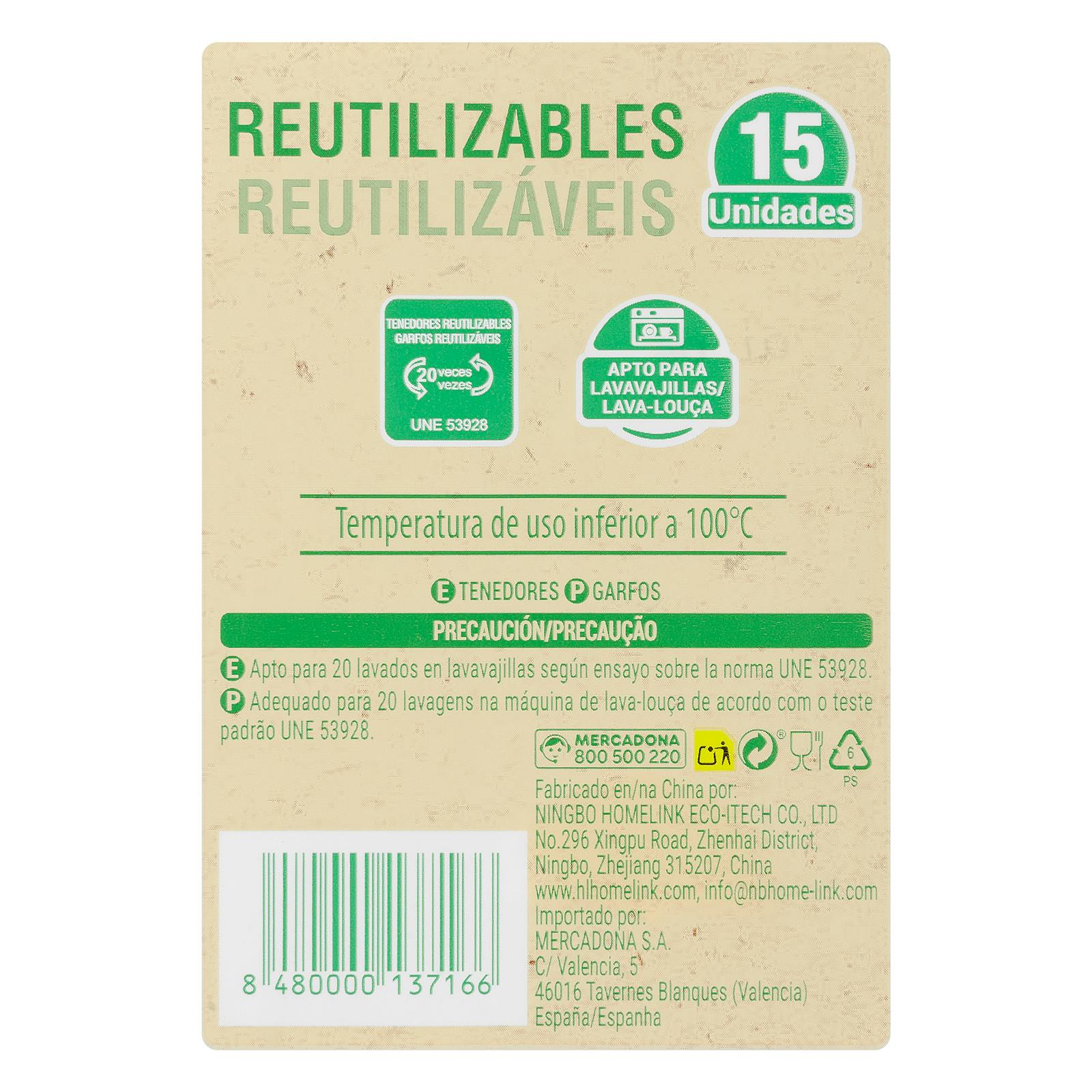 Fourchettes en plastique réutilisables Green Forest