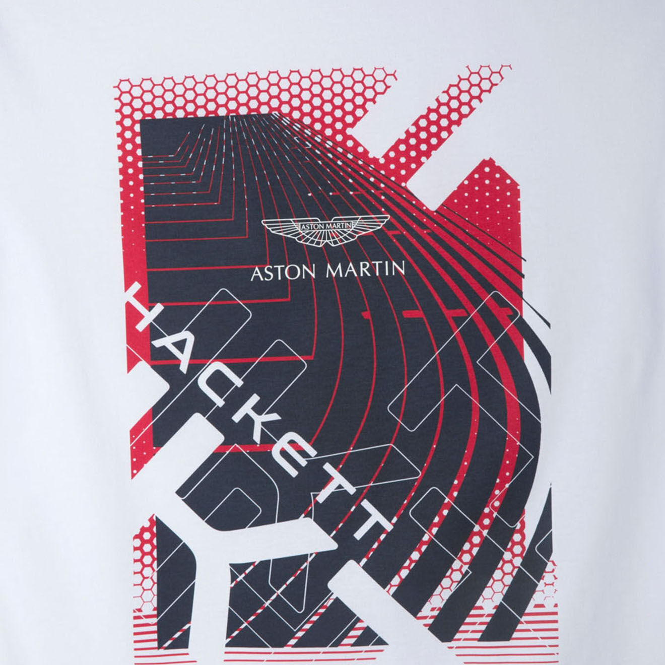 Hackett London T-Shirt Aston Martin Racing imprimé blanc