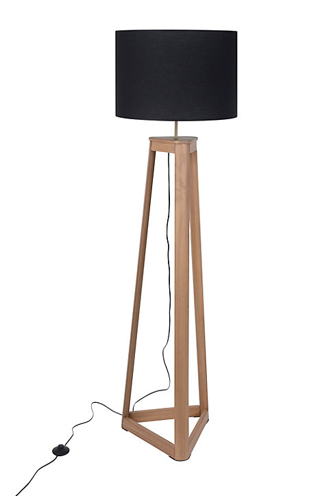 Lampadaire Honore Corep E27 IP20 60W bois foncé noir