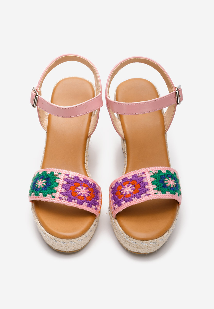Sandales à plateforme type espadrilles roses Missa
