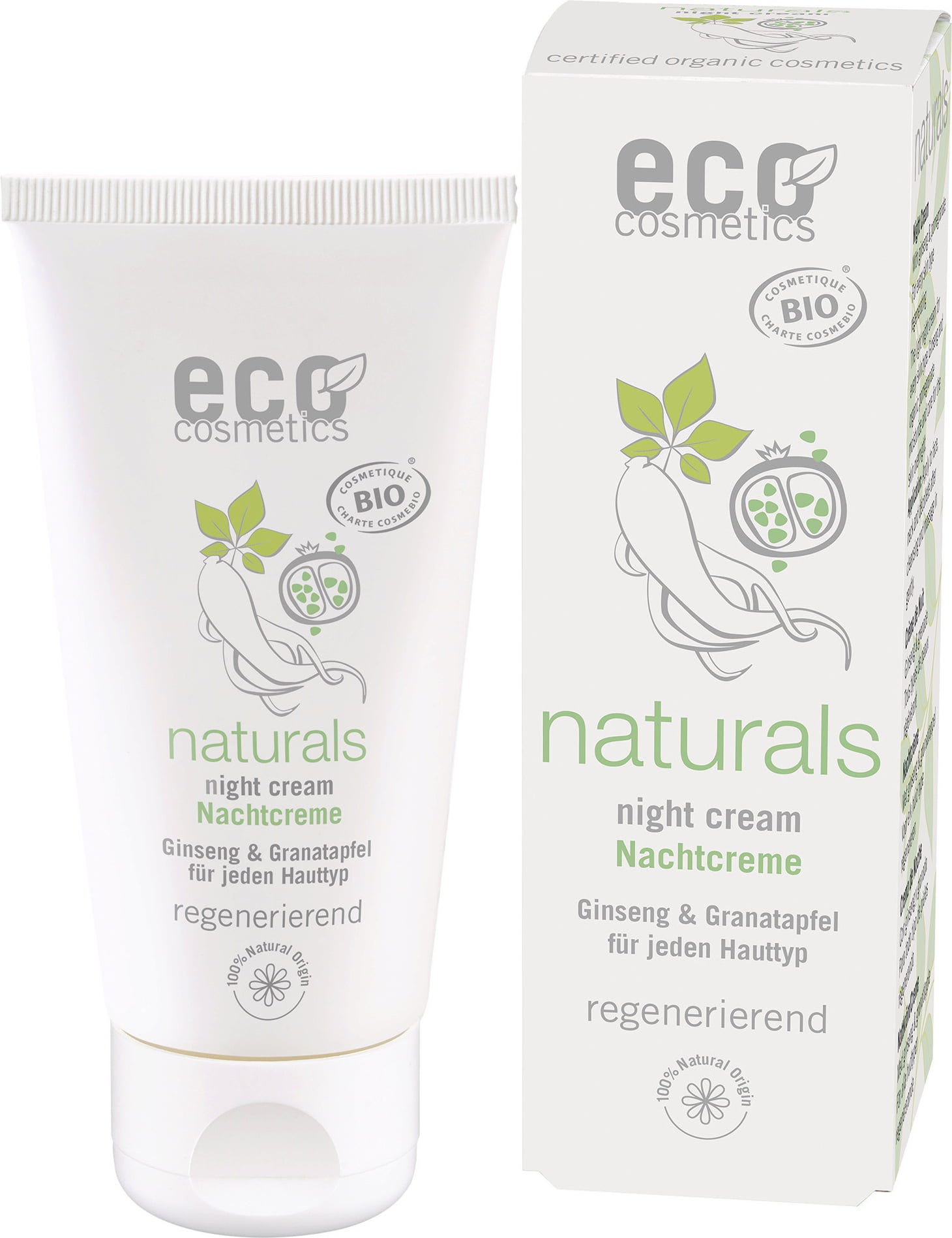 eco cosmetics  Nachtcreme Ginseng & Granatapfel, 50 ml