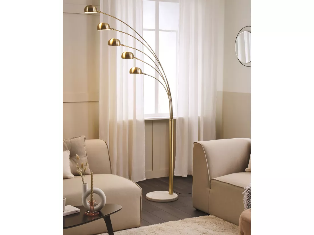 Lampadaire FLINDERS Réglable Métal Doré