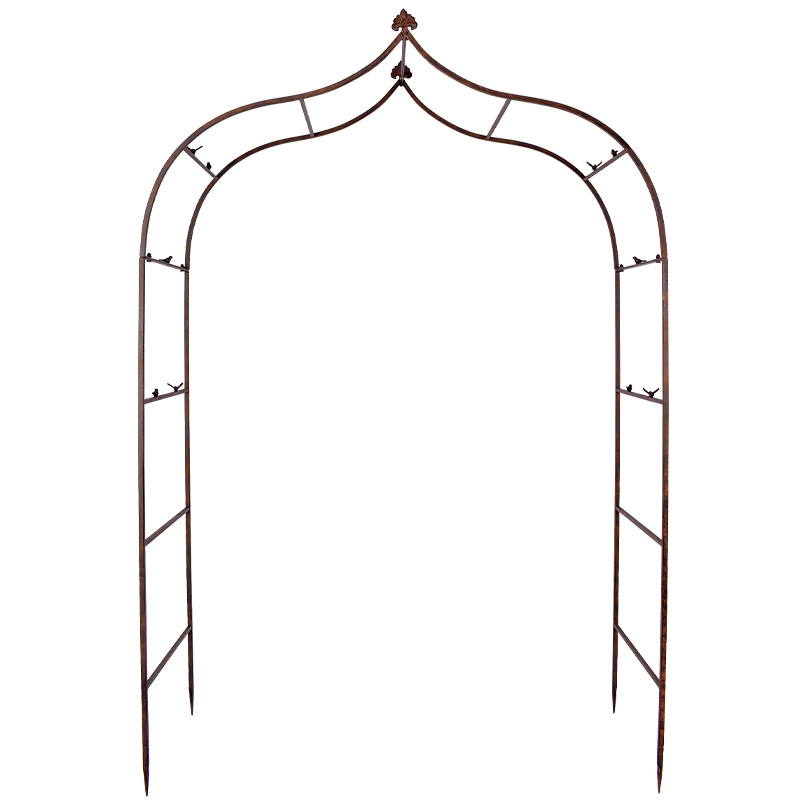 Arche en fer déco oiseaux 162x59x236cm