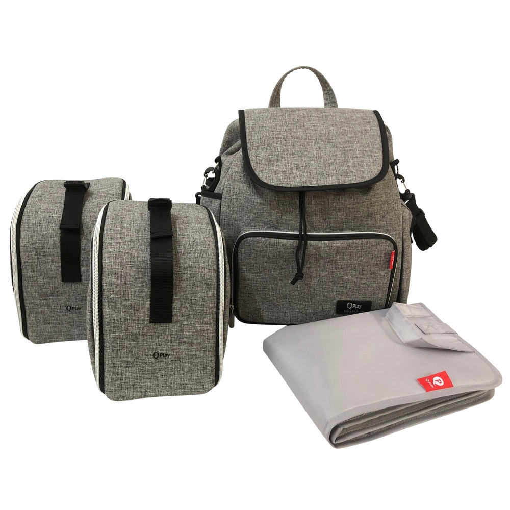Play Wickeltasche Rucksack Grau