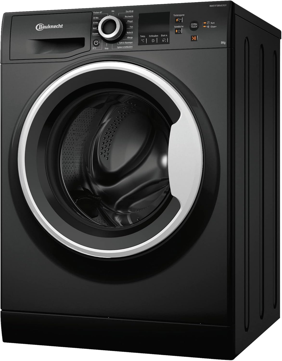Bauknecht WM BB 814 A Waschmaschine Frontlader / 8kg / EEK A/Kurz 30 / Kurz 45 / Kraftvolle Fleckenentfernung/Anti-Allergie-Programm/Wolleprogramm/Schwarz/Langlebiger Inverter-Motor