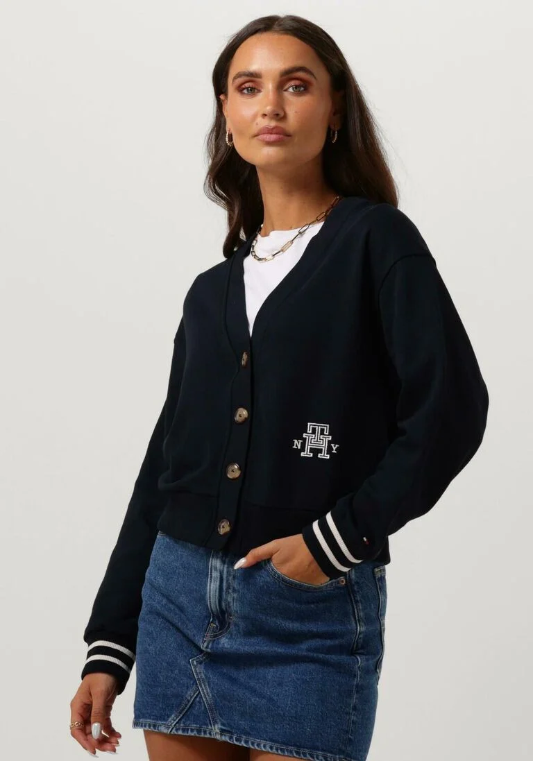 TOMMY HILFIGER blauwe tommy hilfiger vest reg varsity imd ny cardigan