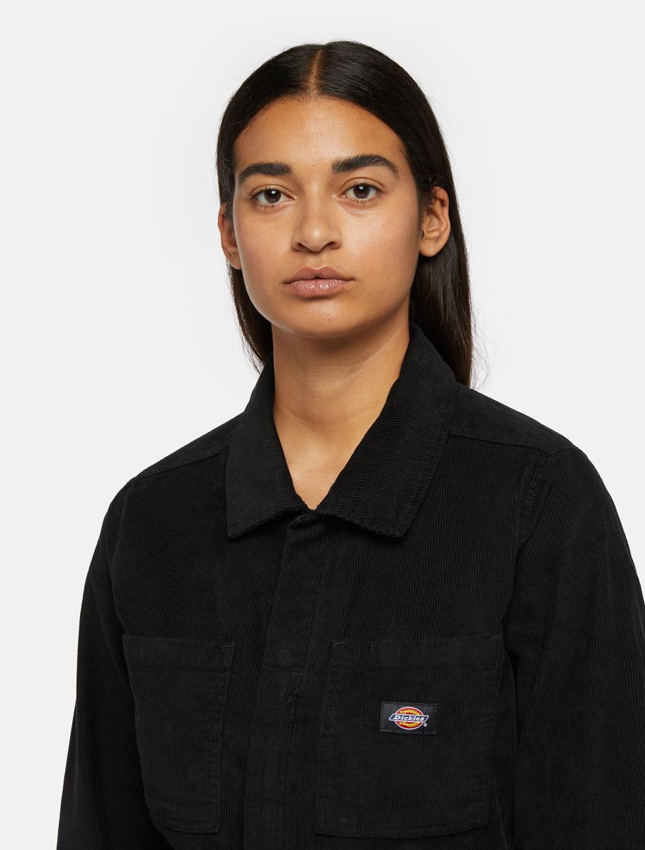 Dickies Women Corduroy Coverall Bib Black