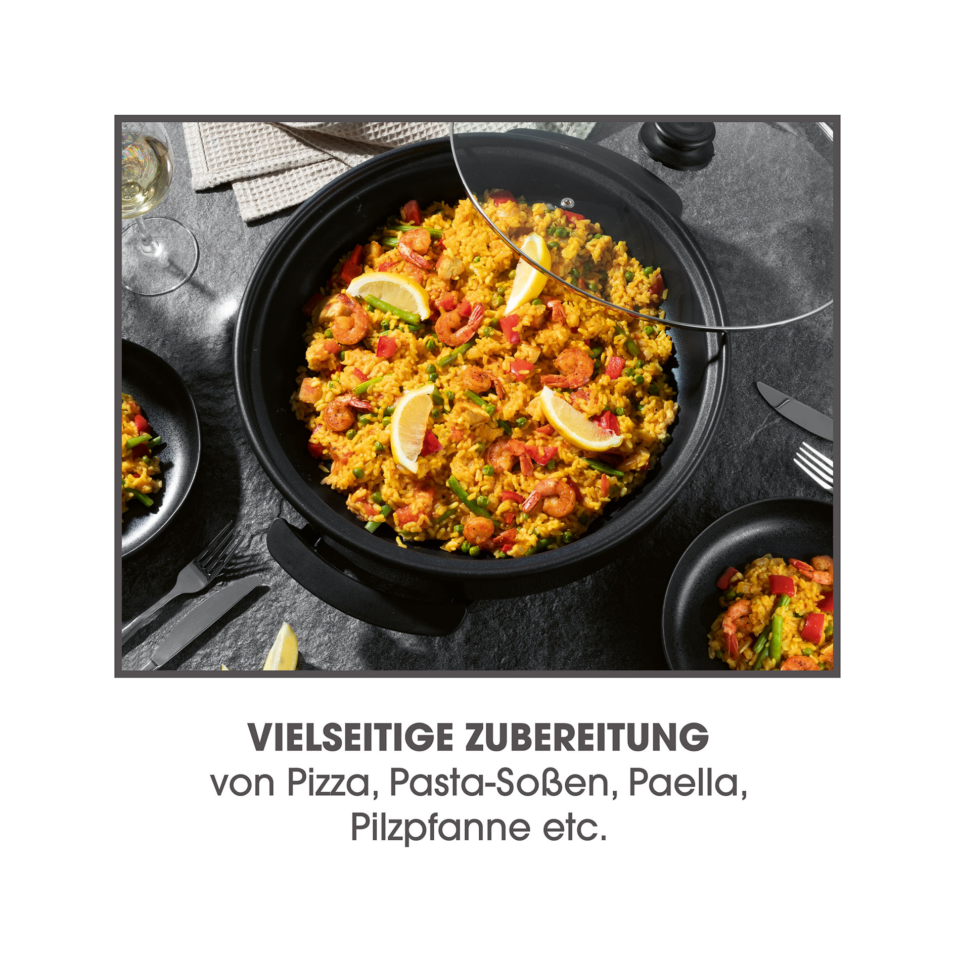 GOURMETMAXX Pizza-Pfanne 12316 - schwarz - elektrisch