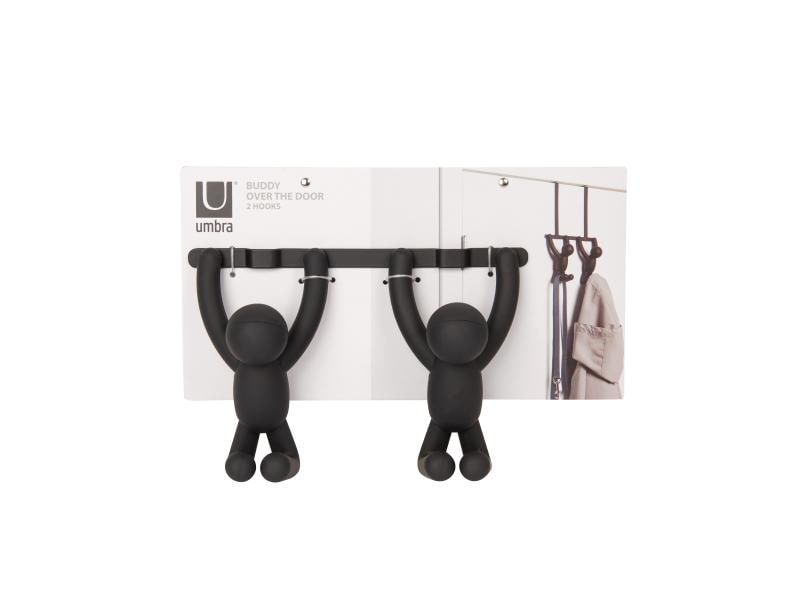 Umbra Türgarderobe Buddy 2 Haken, Schwarz Garderobenleiste aus Kunsstoff