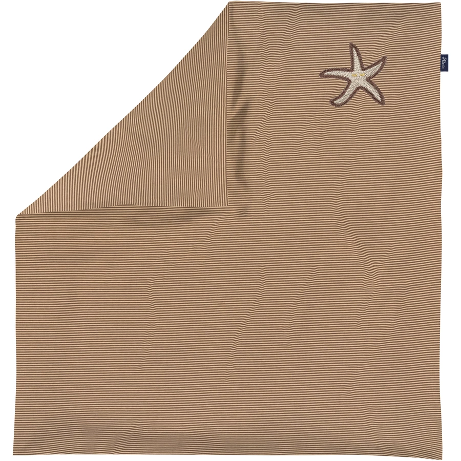 Alvi® Bettwäsche Starfish taupeweiß 80 x 80 cm