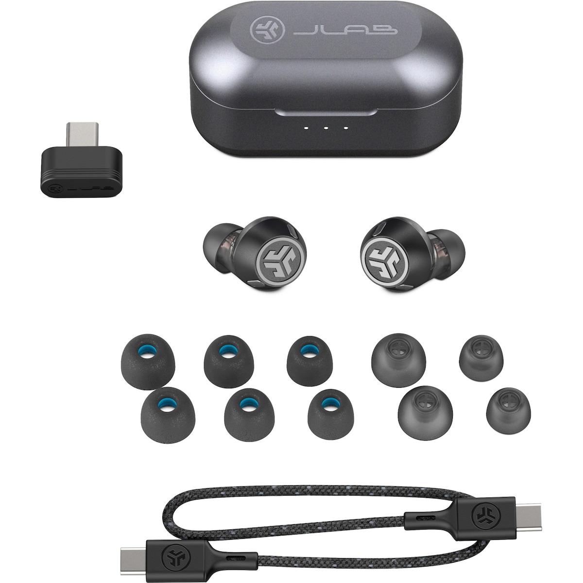 JLab Epic Lab Edition helt trådløse in-ear hodetelefoner (sort)