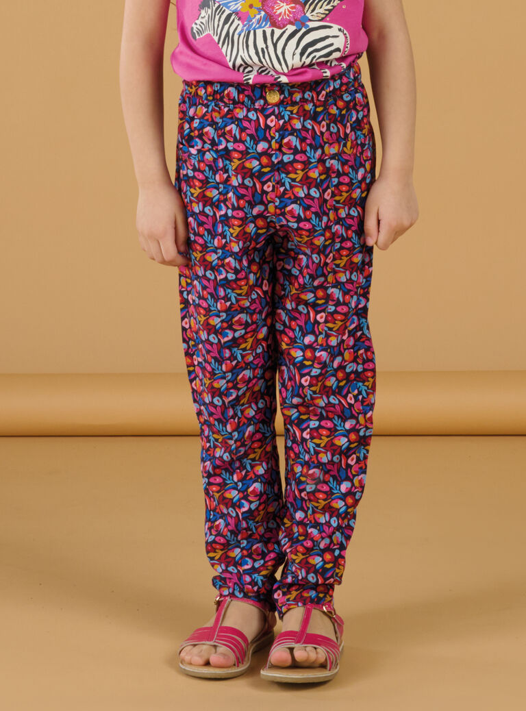 Pantalon multicolore en popeline