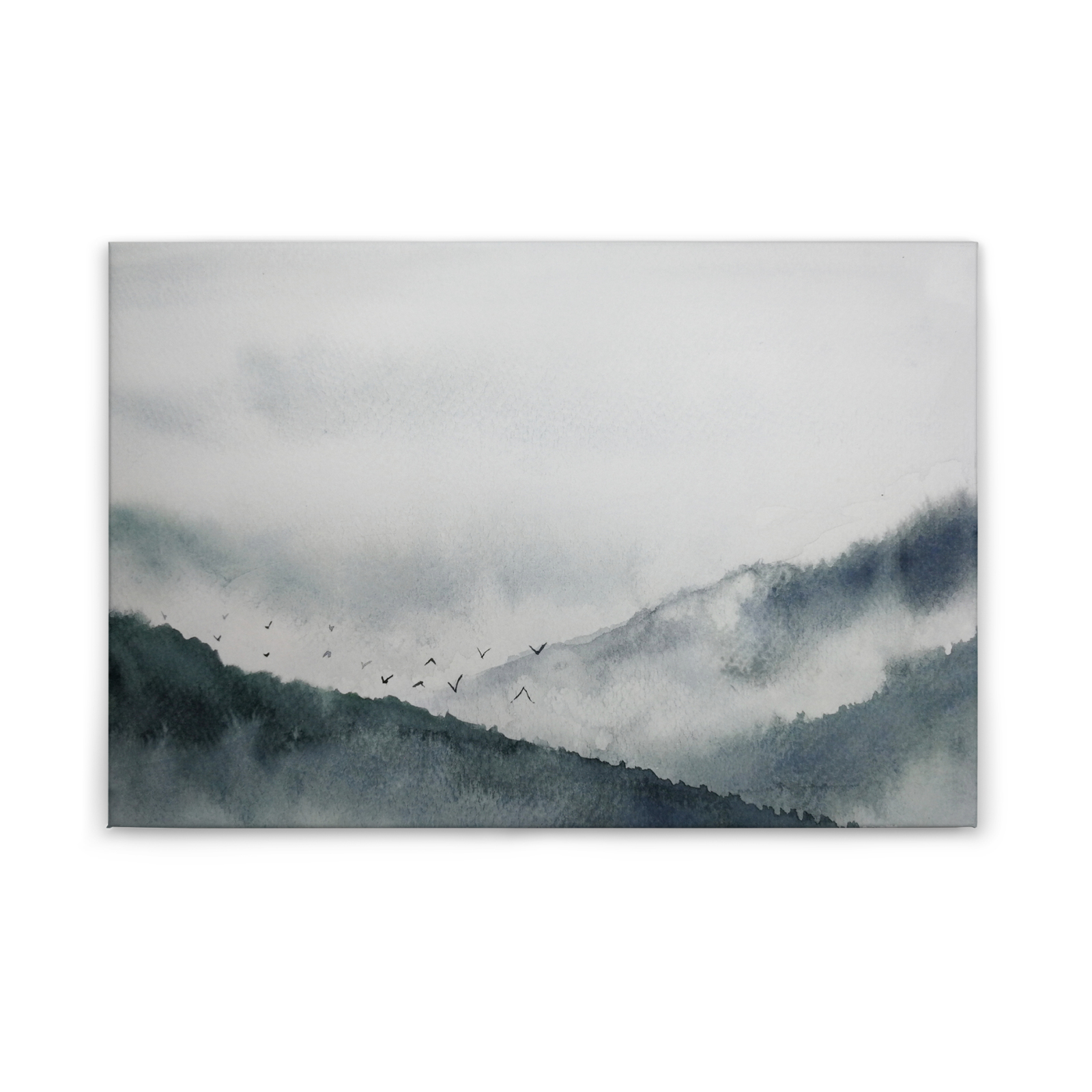 Leinwandbild NEBEL - blau-grau - 90x60 cm