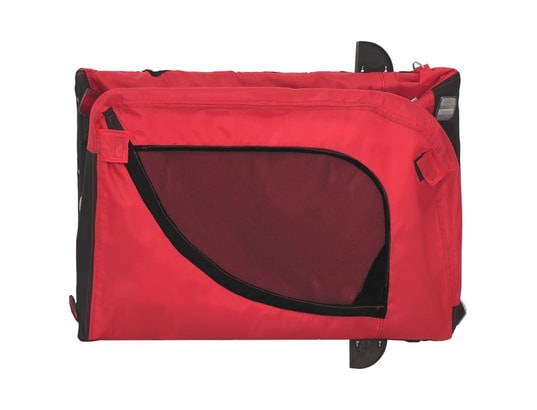 VIDAXL - Remorque de vélo pour chien rouge et noir tissu oxford et fe...