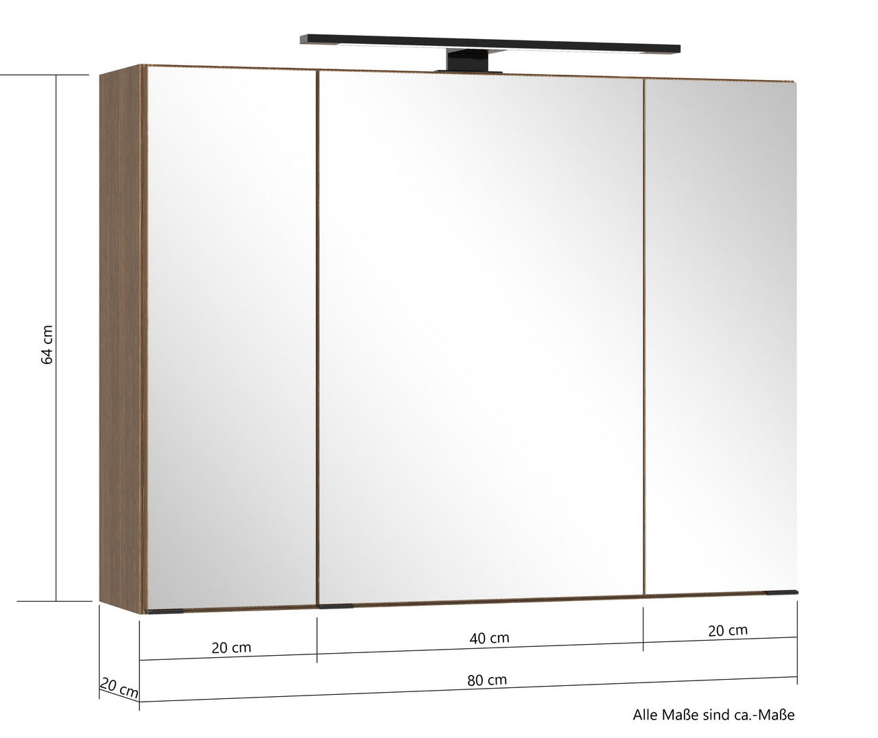 XORA Spiegelschrank 80 cm SHEFFIELD