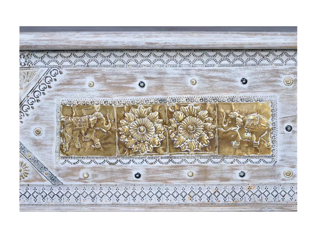 Coffre bronze Bois-Bronze Blanc - Ormélia Décoration d'Autrefois