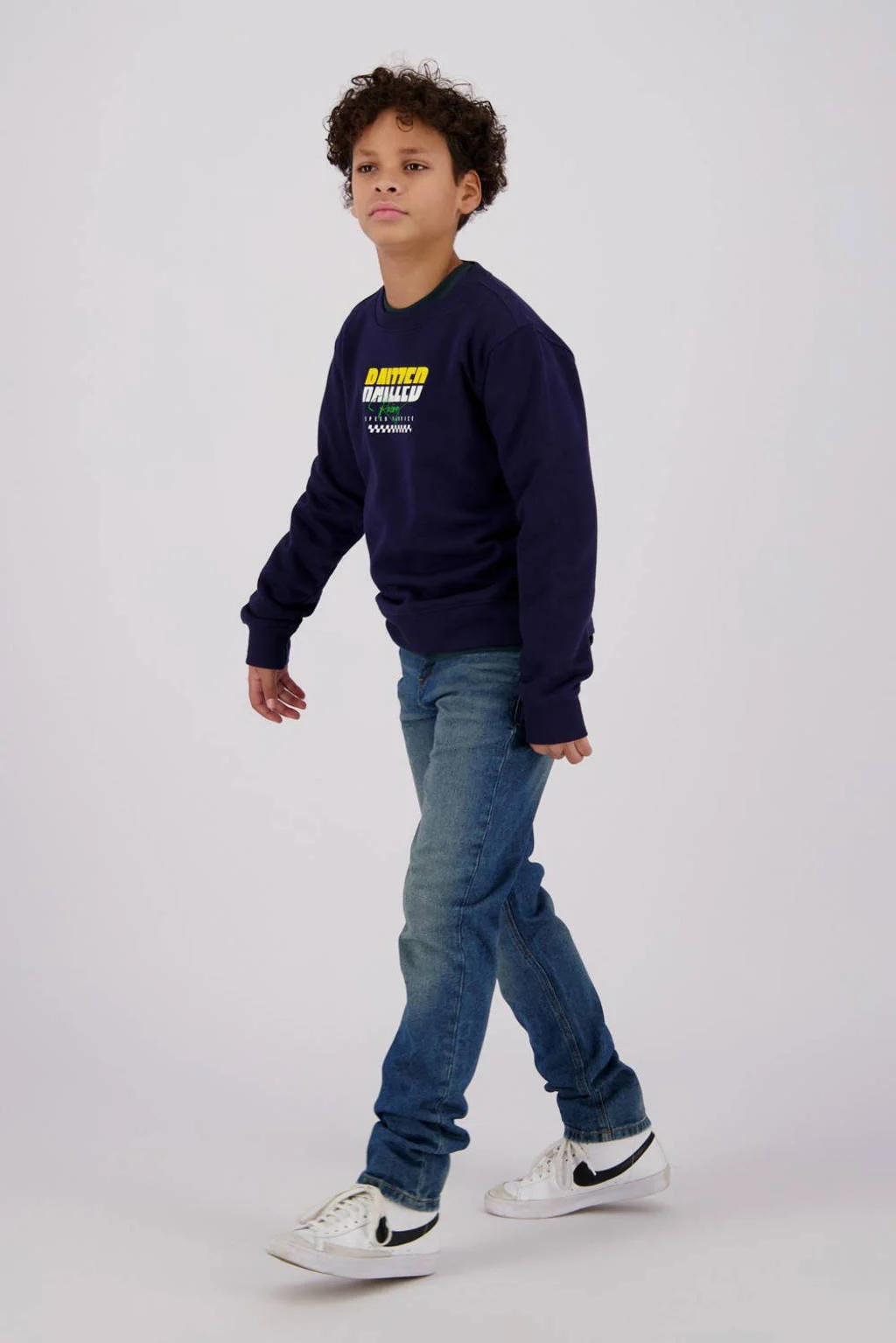 Raizzed sweater Sandane met logo donkerblauw