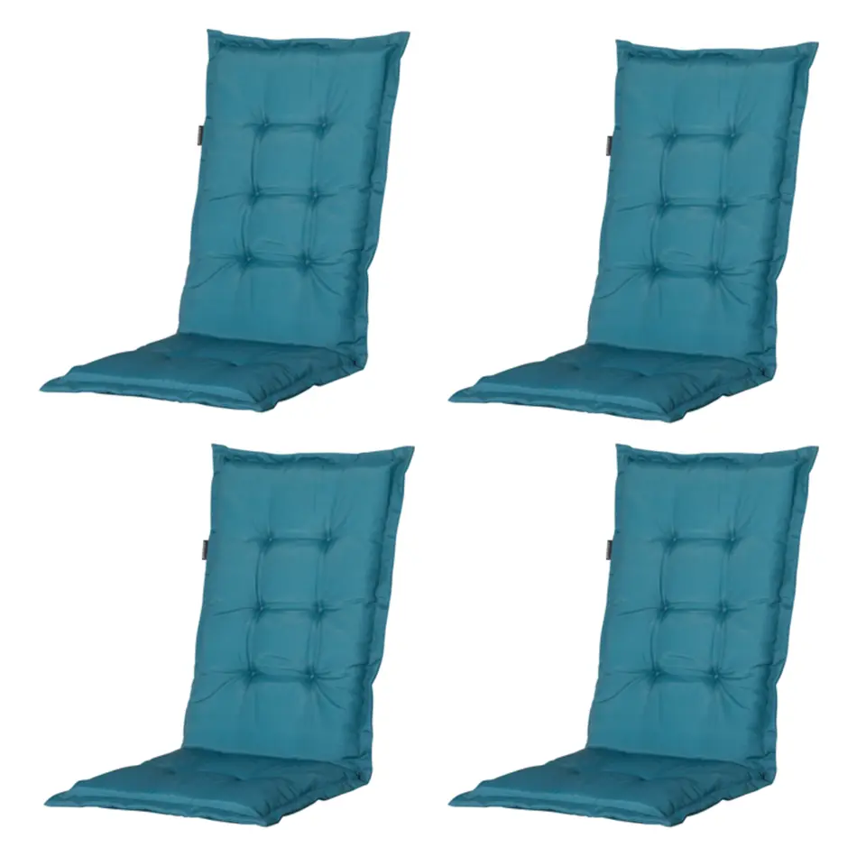 Madison - Tuinstoelkussen Hoge Rug Panama sea blue - Ca. 123x50 cm - Set van 4